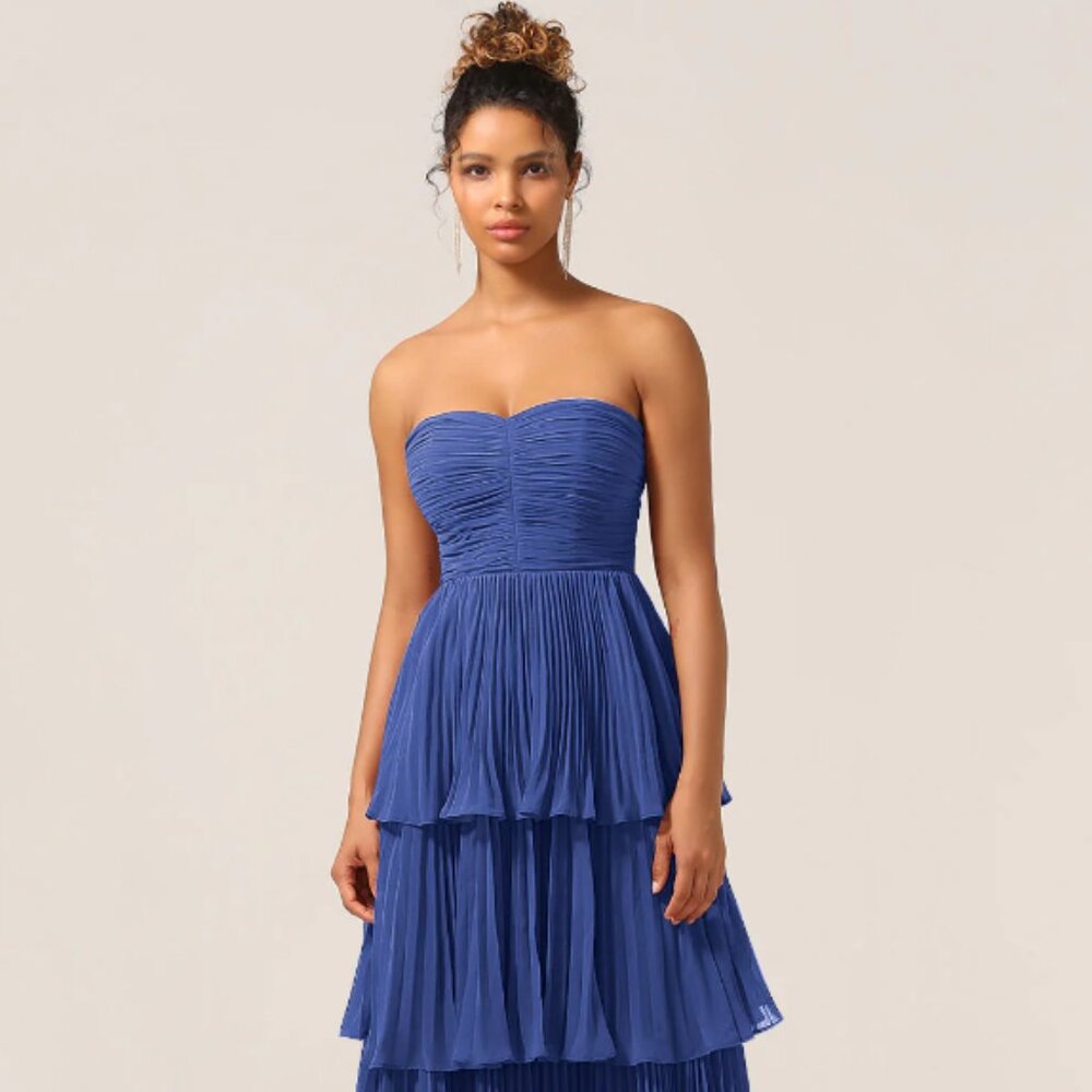 Royal Blue Sleeveless Prom Dress (Floor Length)